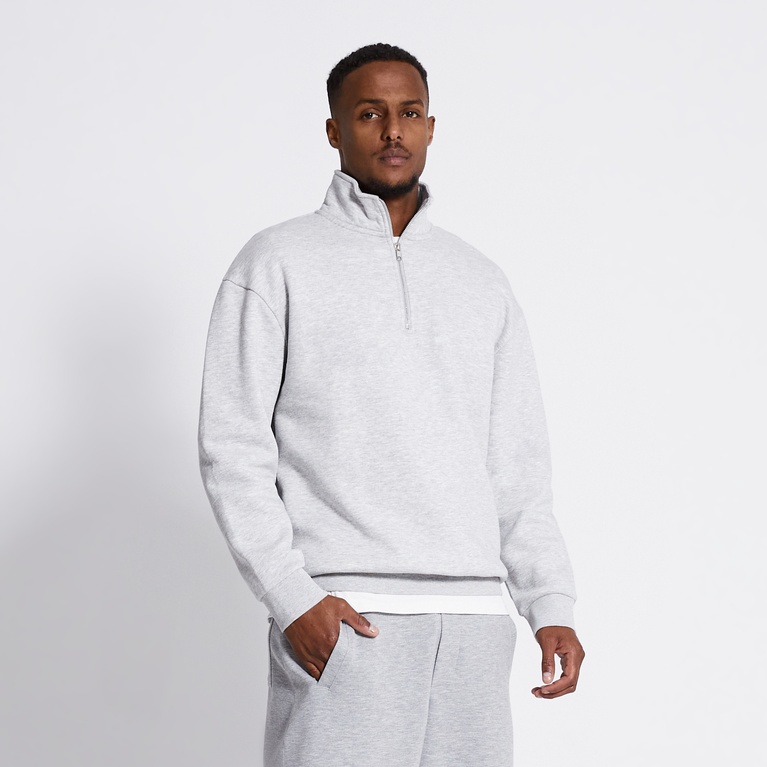 Half Zip Sweatshirt "Frank" Grey Melange